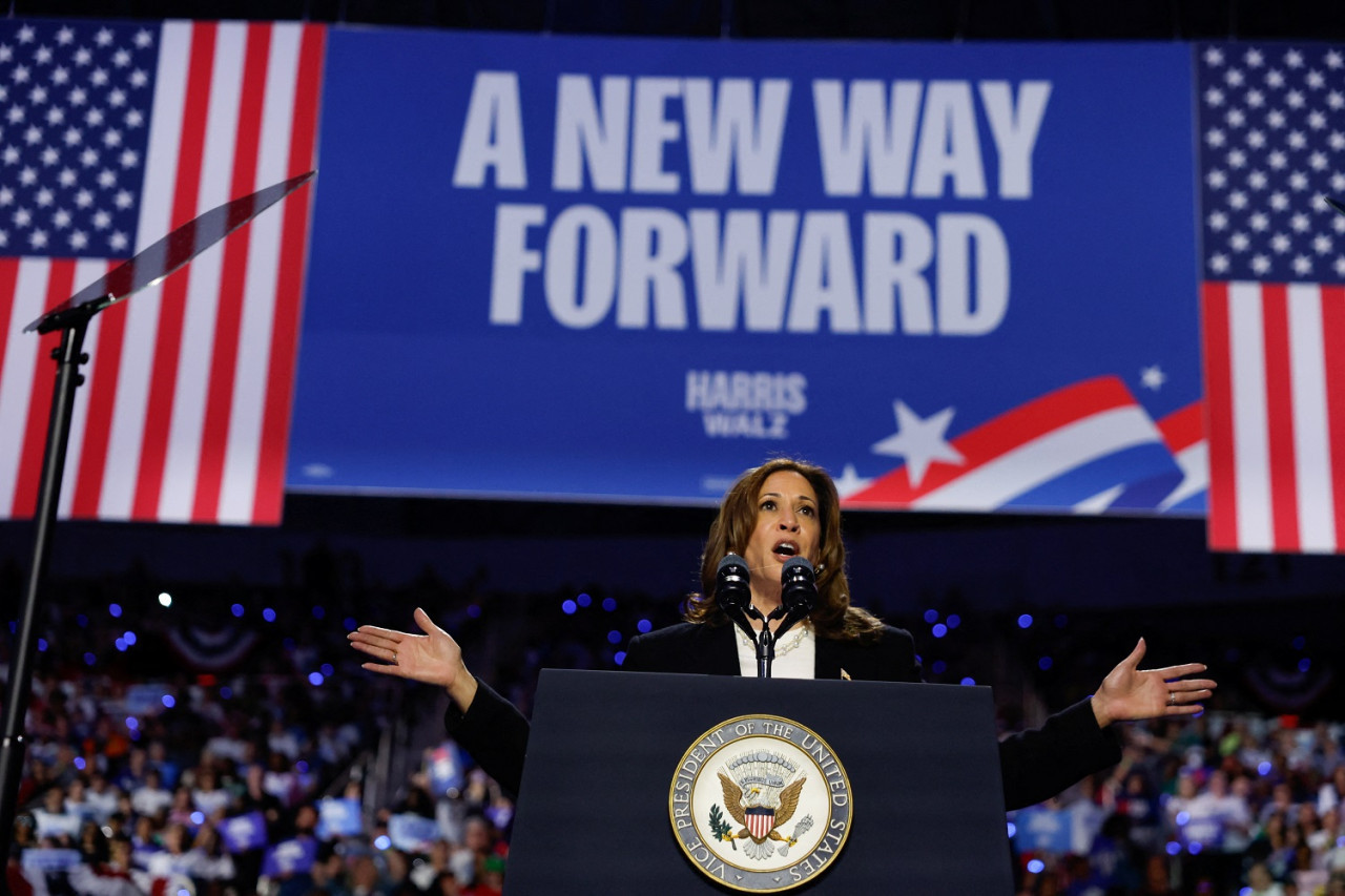 Kamala Harris, candidata a presidenta de Estados Unidos. Foto: Reuters