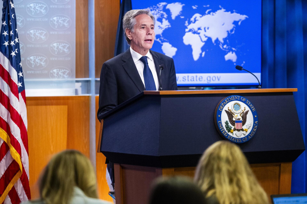 Antony Blinken anunció sanciones contra medios de Rusia. Foto: EFE.