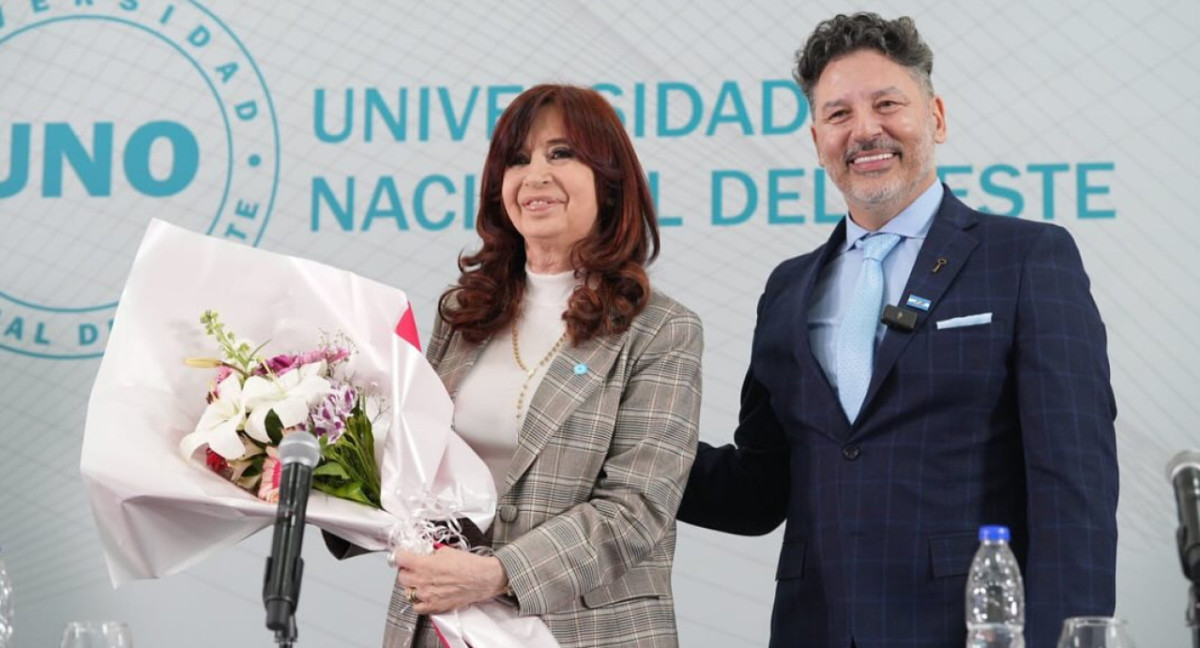 Gustavo Menéndez y Cristina Kirchner. Foto: Instagram @gamenendez