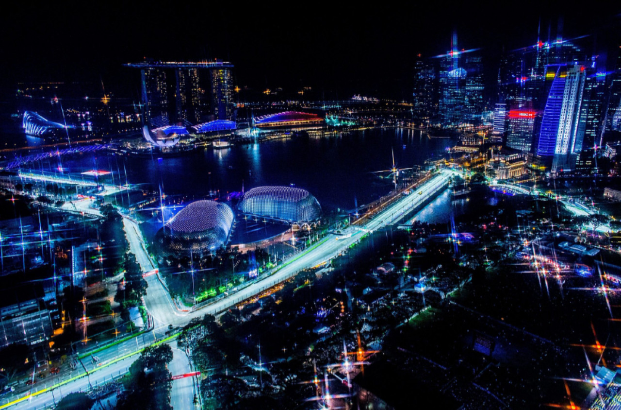 El circuito Marina Bay de Singapur; Franco Colapinto. Foto: X.