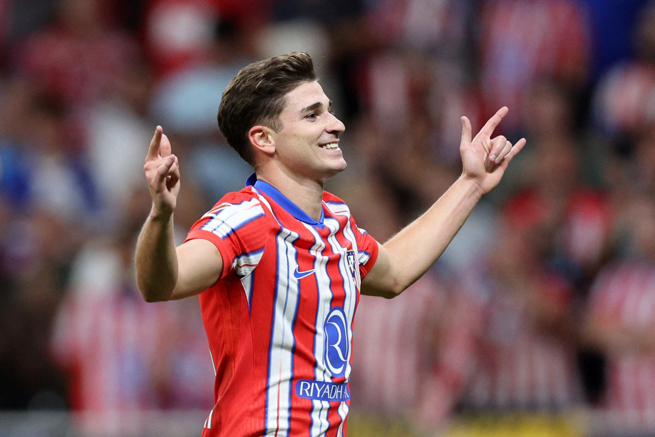 Julián Álvarez, Atlético de Madrid vs Valencia. Foto: Reuters