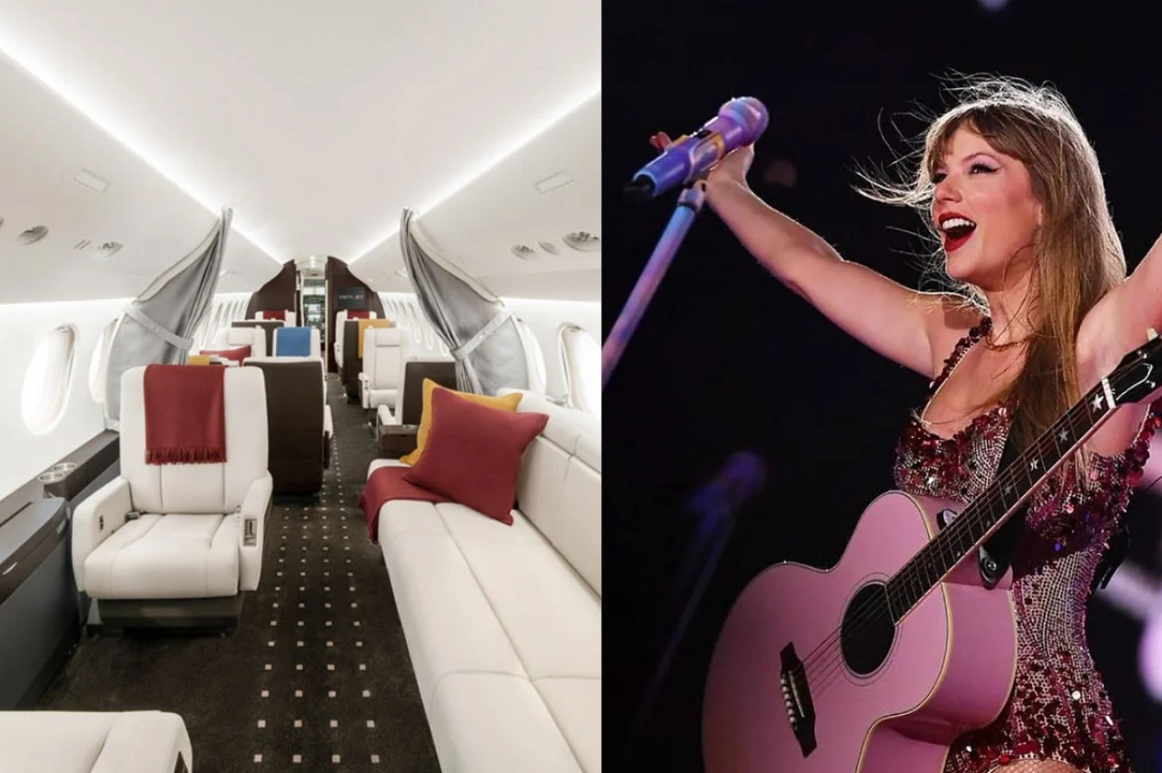 El lujoso avión privado de Taylor Swift. Foto: Gentileza Expansión.