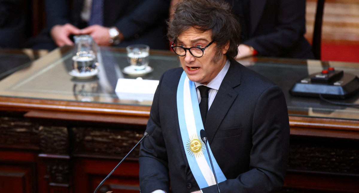 Javier Milei presentó el Presupuesto 2025 en el Congreso. Foto: Reuters