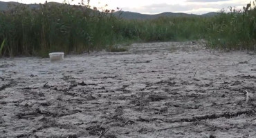 Sequía en la frontera entre Grecia y Macedonia del Norte. Foto: Captura de video/ Viory.