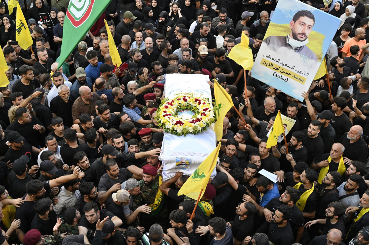 El funeral de libaneses asesinados. Foto: EFE.