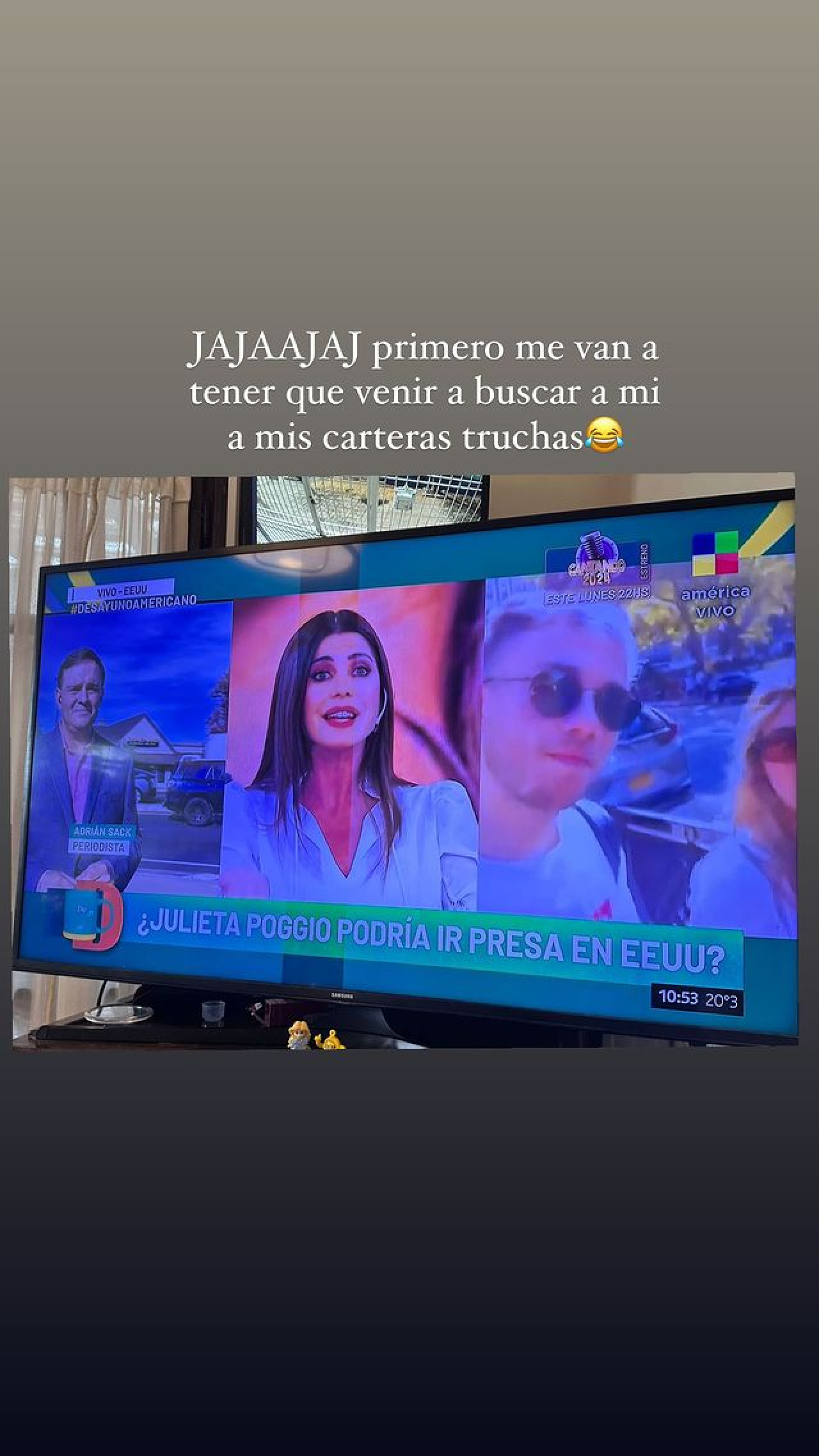 La reacción de Julieta Poggio a su polémica de carteras truchas. Foto: Instagram @poggiojulieta.