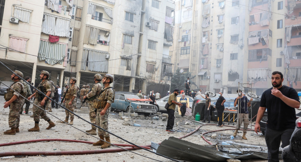 Ataque israelí contra un edificio residencial en Beirut, el Líbano. Foto: Reuters.