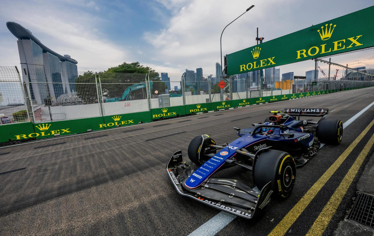 Franco Colapinto en el Gran Premio de Singapur. Foto: EFE.