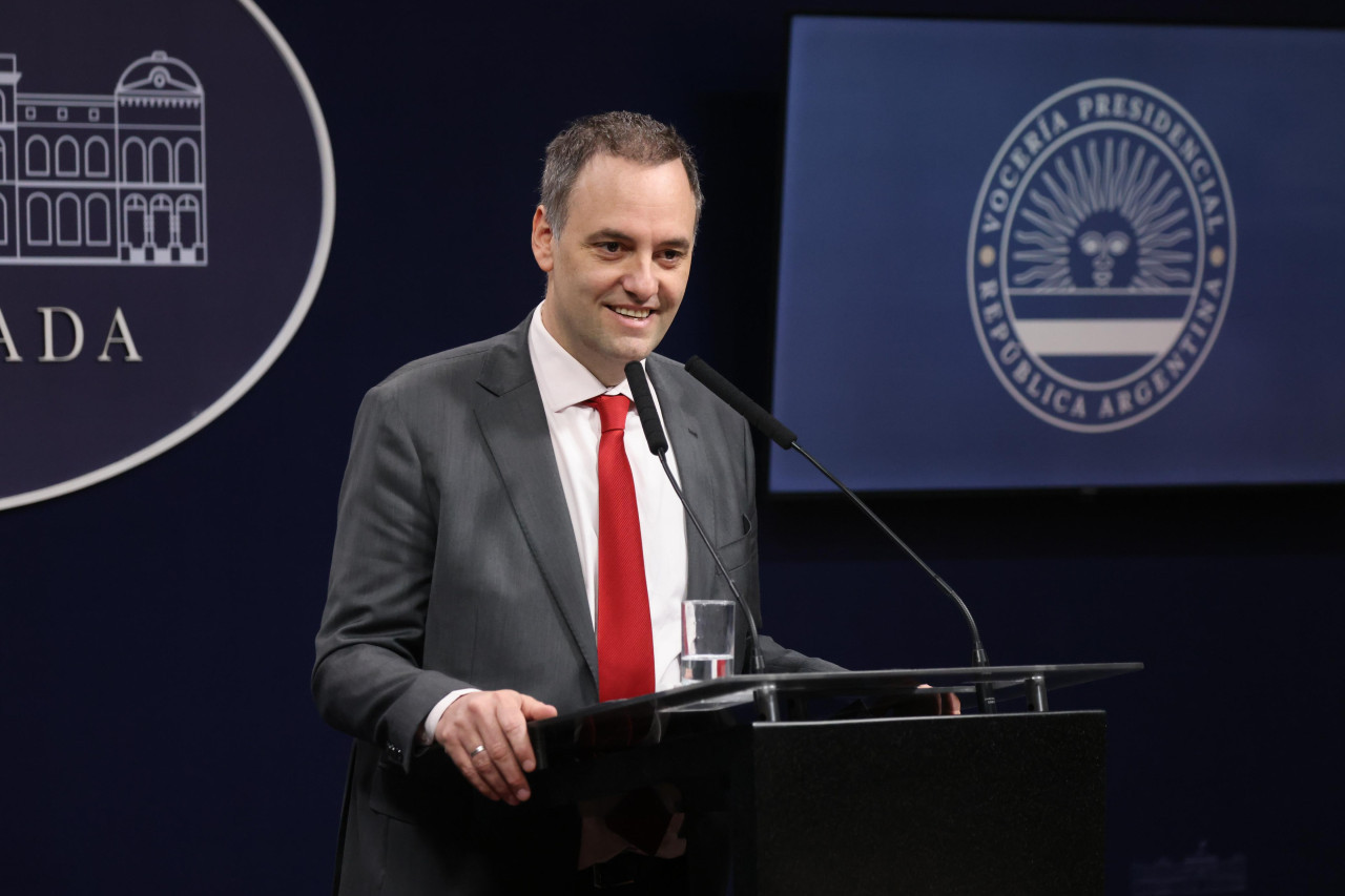 Manuel Adorni, vocero presidencial. Foto: Presidencia.