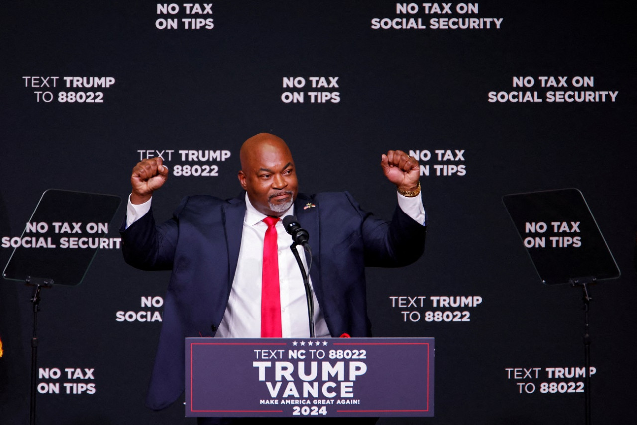 Mark Robinson, candidato republicano a gobernador de Carolina del Norte. Foto: Reuters