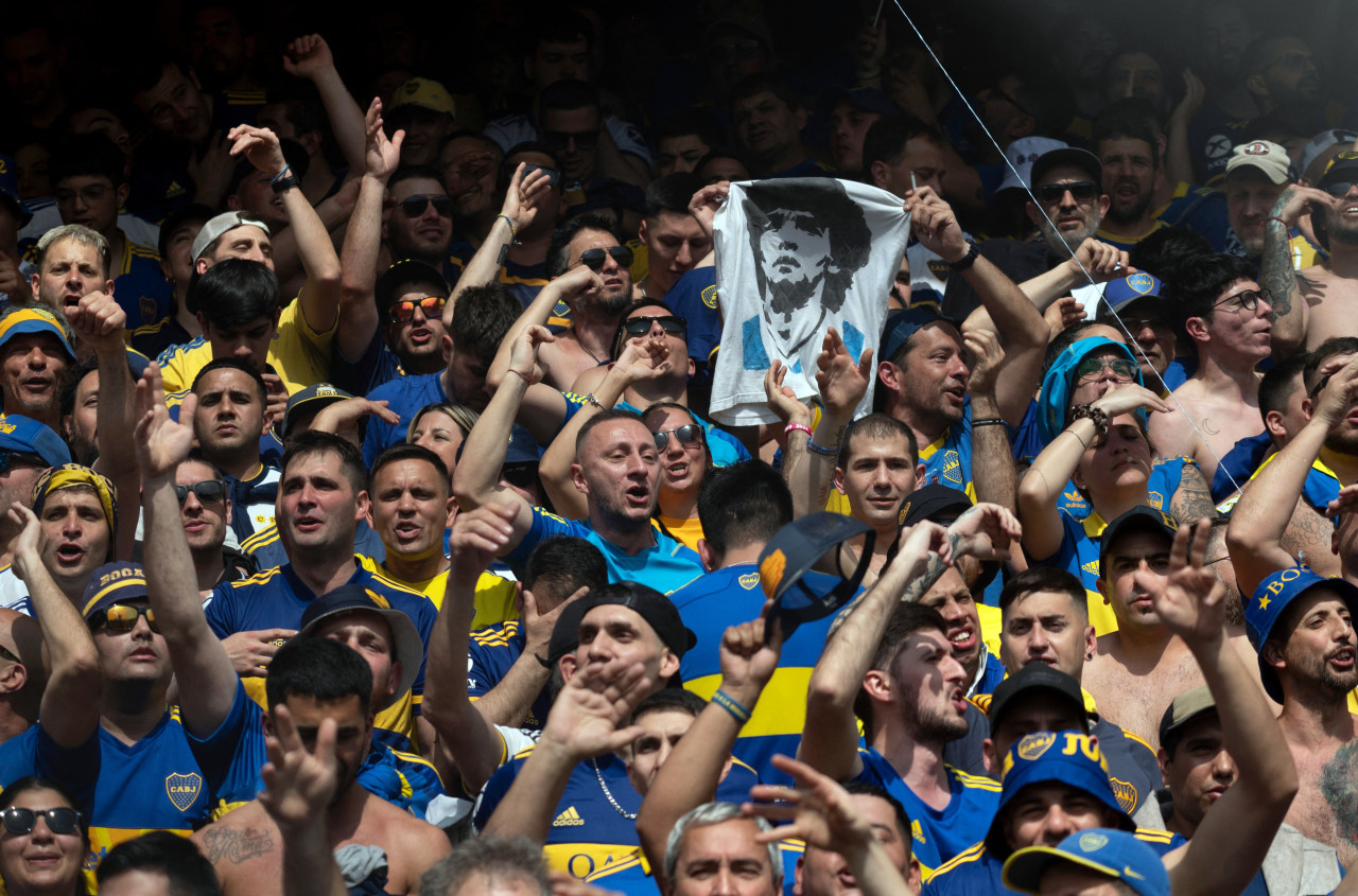 El color de los hinchas de Boca en el Superclásico. Foto: Reuters