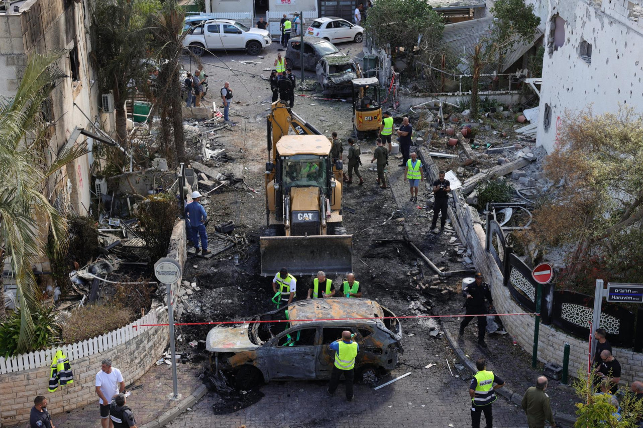 Cohetes disparados desde el Líbano impactaron en Kiryat Bialik, en el norte de Israel. EFE