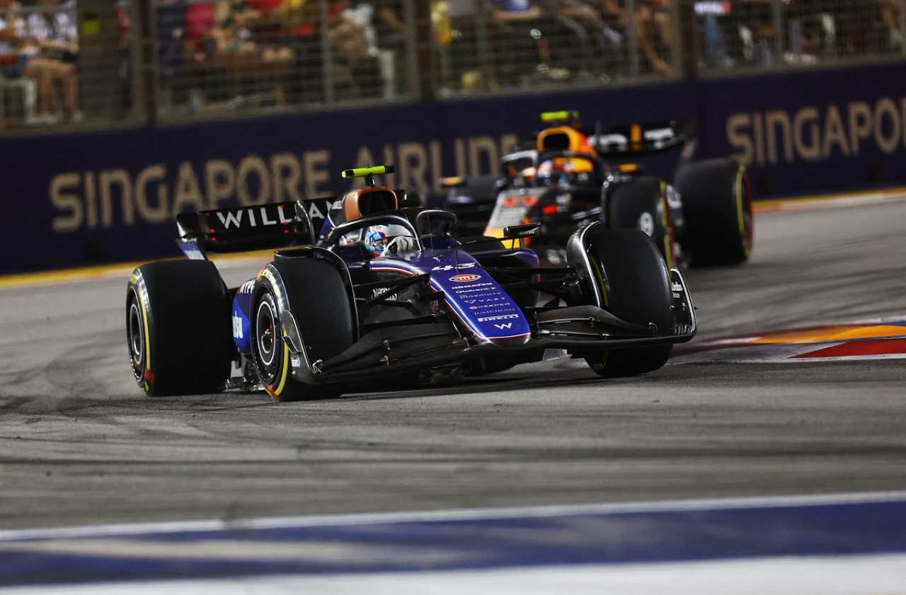 Franco Colapinto en el Gran Premio de Singapur de la Fórmula 1. Foto: Reuters.