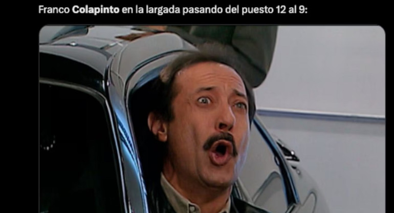 Los mejores memes de Franco Colapinto tras el Gran Premio de Singapur de la Fórmula 1. Foto: redes sociales.