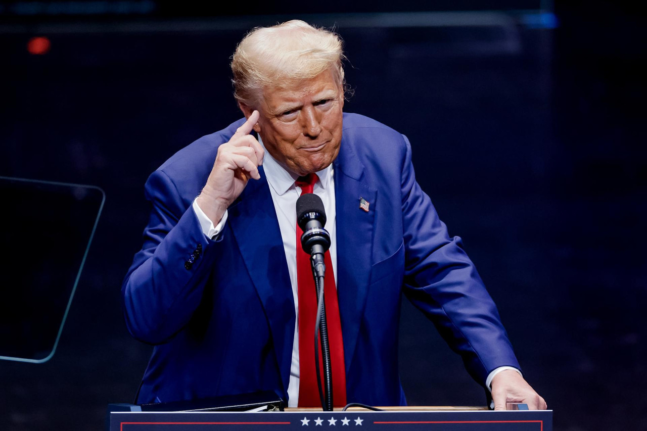 Donald Trump en un evento de campaña sobre el cambio del código tributario y la promoción de la manufactura estadounidense en Georgia. EFE