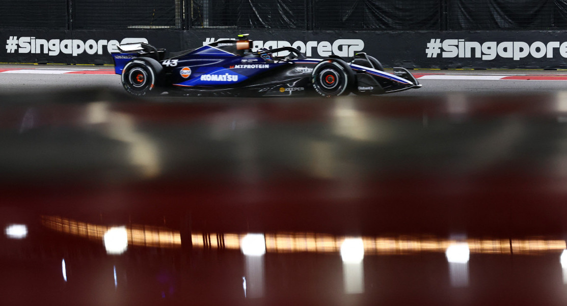 Franco Colapinto en el Gran Premio de Singapur. Foto: Reuters.