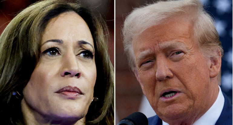 Donald Trump y Kamala Harris, los candidatos a las elecciones en EEUU. Foto: Reuters.