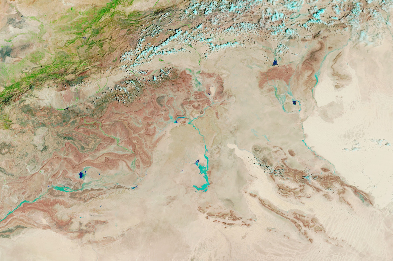 Las imágenes que difundió la NASA sobre la vegetación en el desierto del Sahara. Foto: NASA.