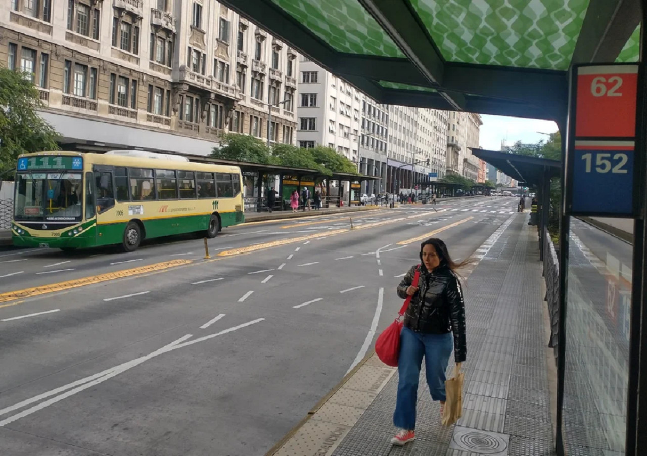 Paro de colectivos; transporte público. Foto: NA