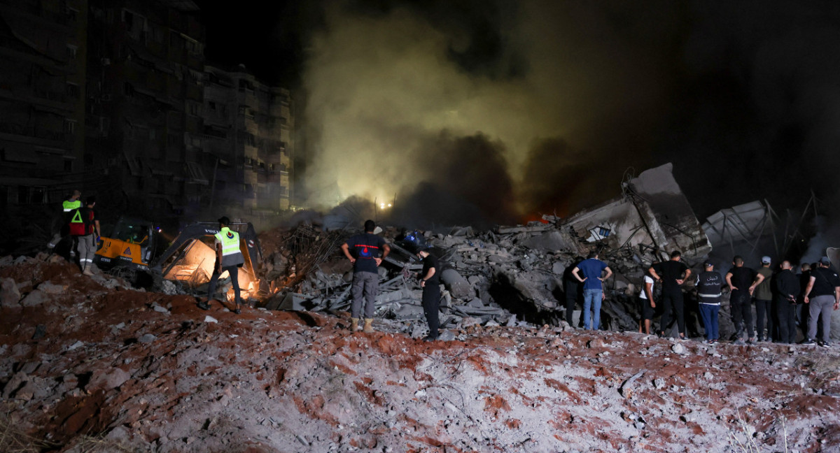 Bombardeo de Israel sobre Beirut, capital del Líbano. Foto: Reuters