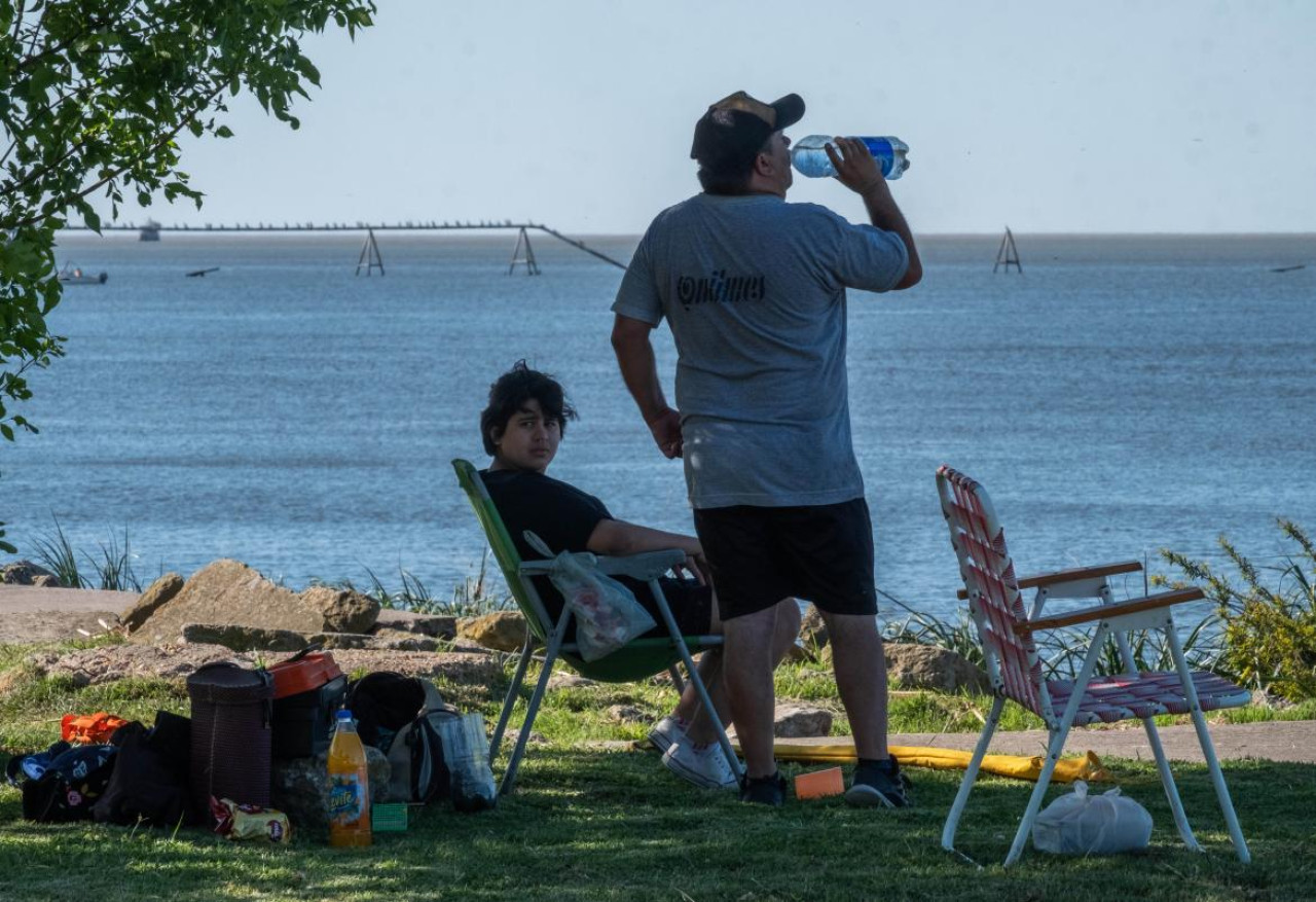 Calor en la Ciudad de Buenos Aires. Foto: Télam.