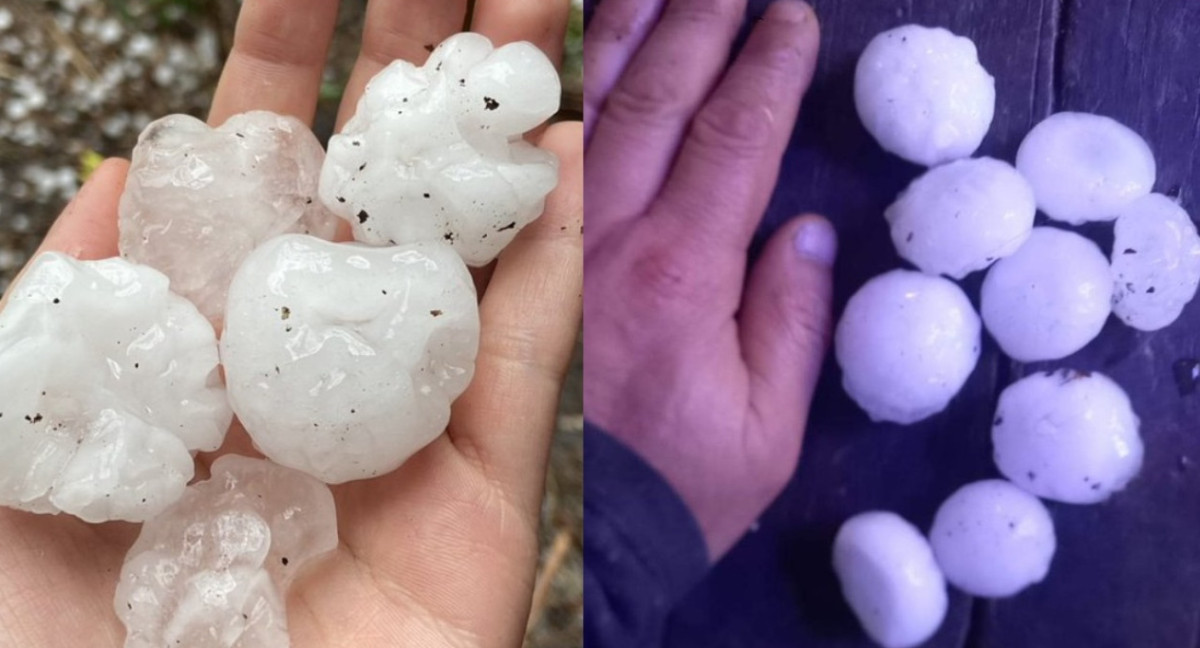 Caída de granizo en Zona Sur y Zona Oeste. Foto X.