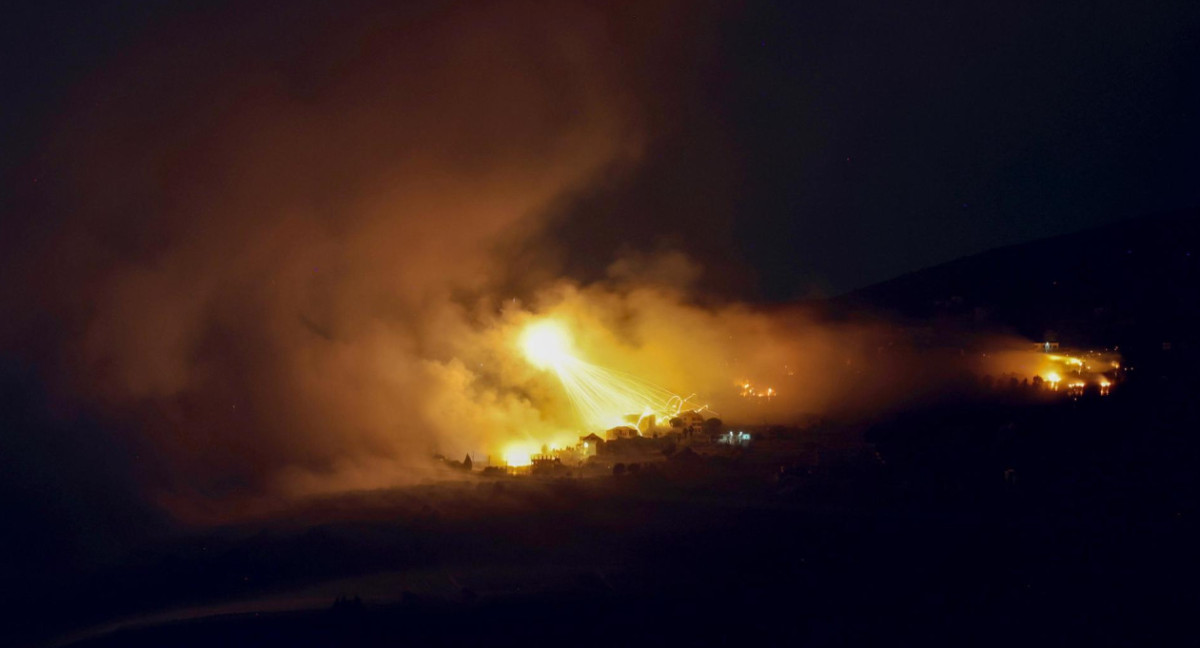 Bombardeos en la frontera entre Israel y el Líbano. Foto: EFE.