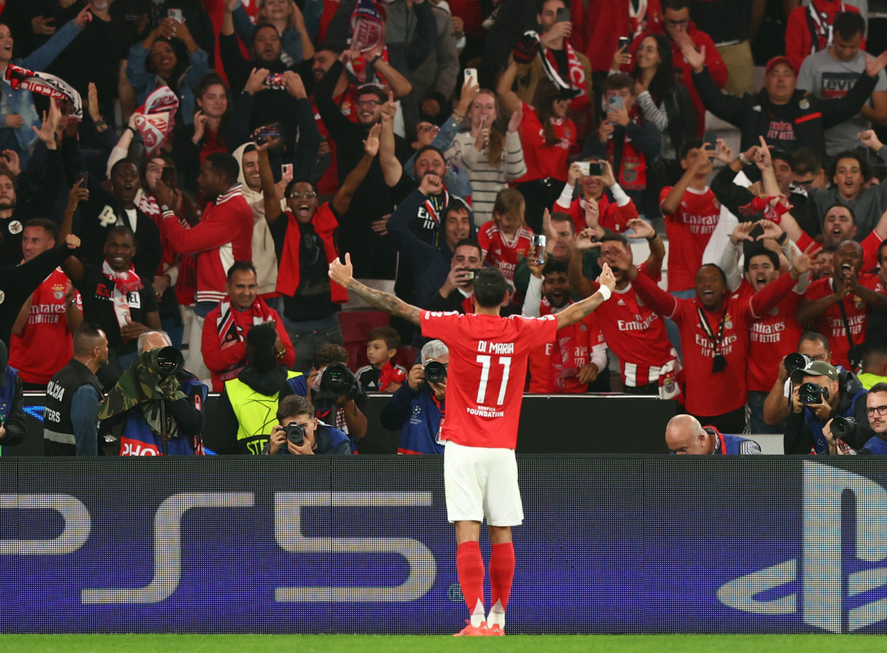 Di María, autor de un gol en la victoria del Benfica. Foto: Reuters.