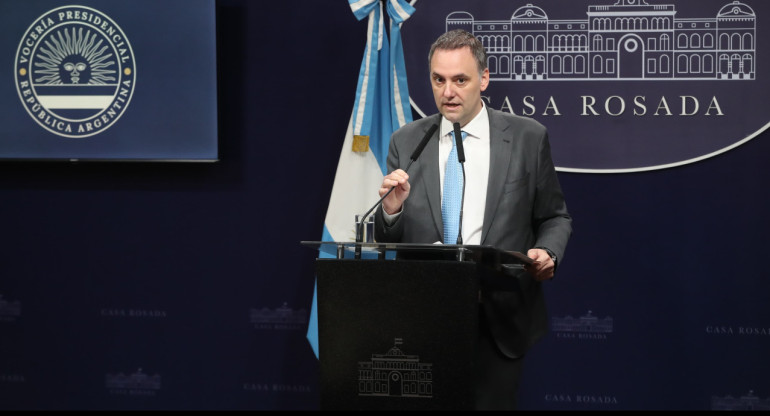 Manuel Adorni en la Casa Rosada. Foto: Presidencia.