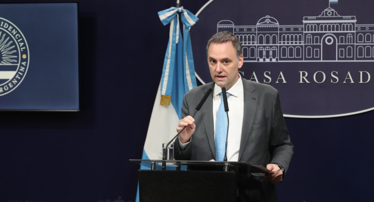 Manuel Adorni en la Casa Rosada. Foto: Presidencia.