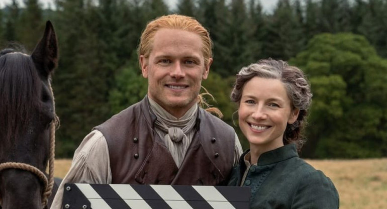 Caitriona Balfe y Sam Heughan. Foto: Instagram / caitrionabalfe.