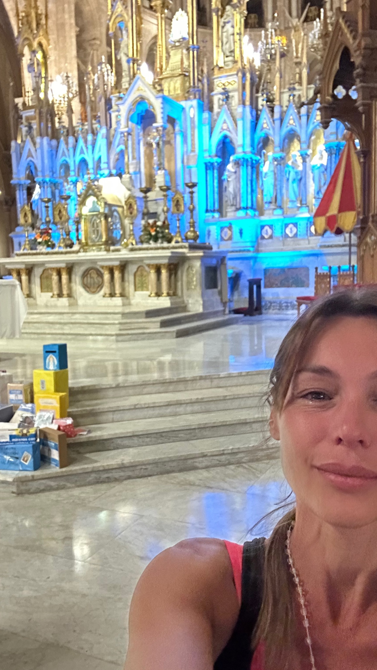 El emotivo llanto de Pampita en la Basílica de Luján. Foto: Instagram.