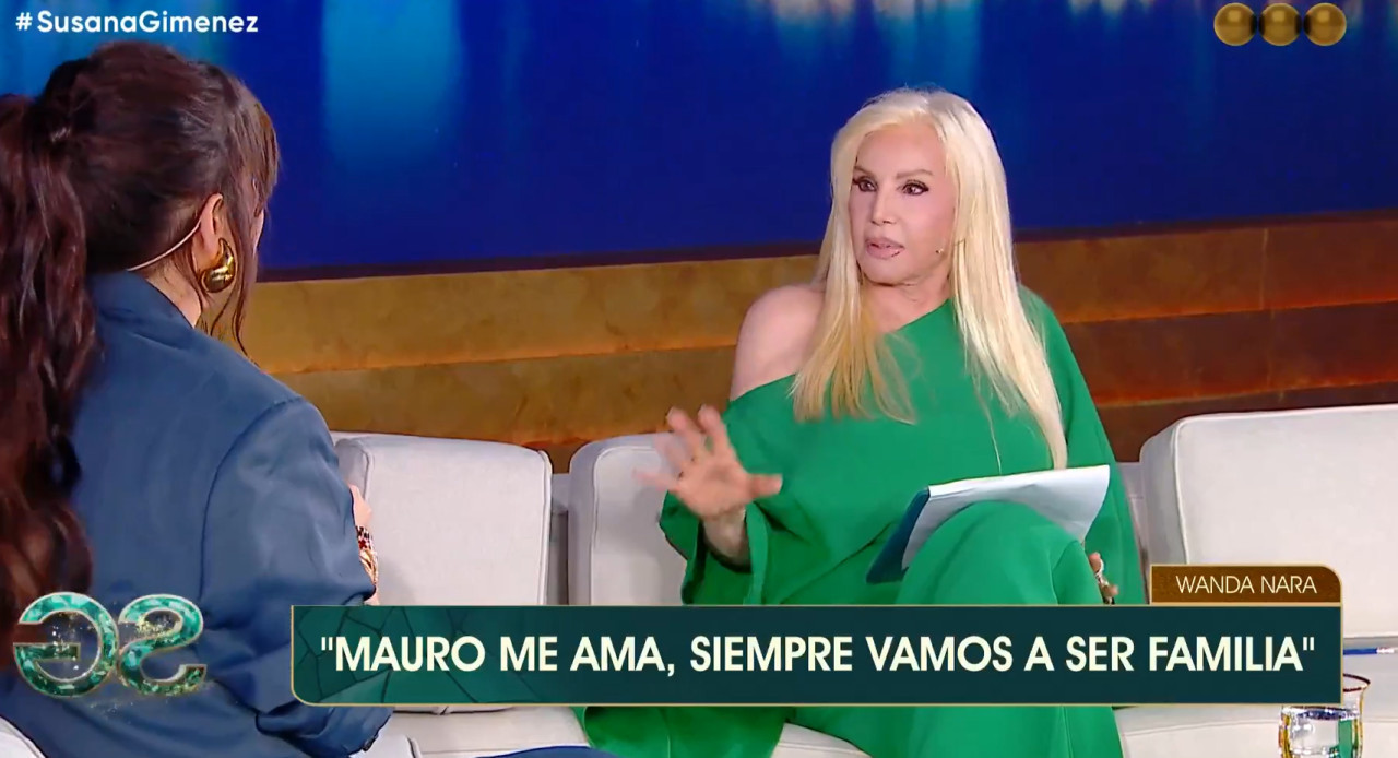 Wanda Nara con Susana Giménez. Foto: Telefe.