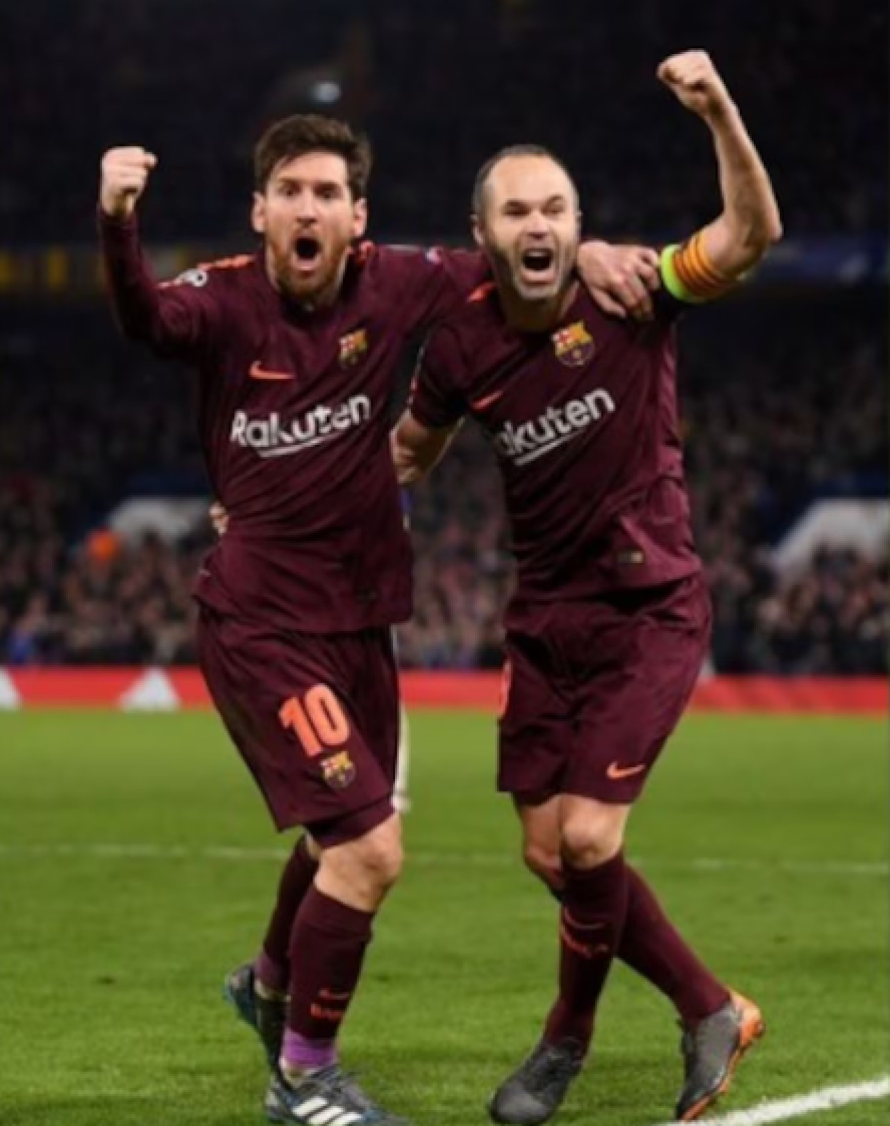 La foto que compartió Messi junto a Iniesta por su retiro del fútbol profesional. Foto: Instagram/@leomessi.