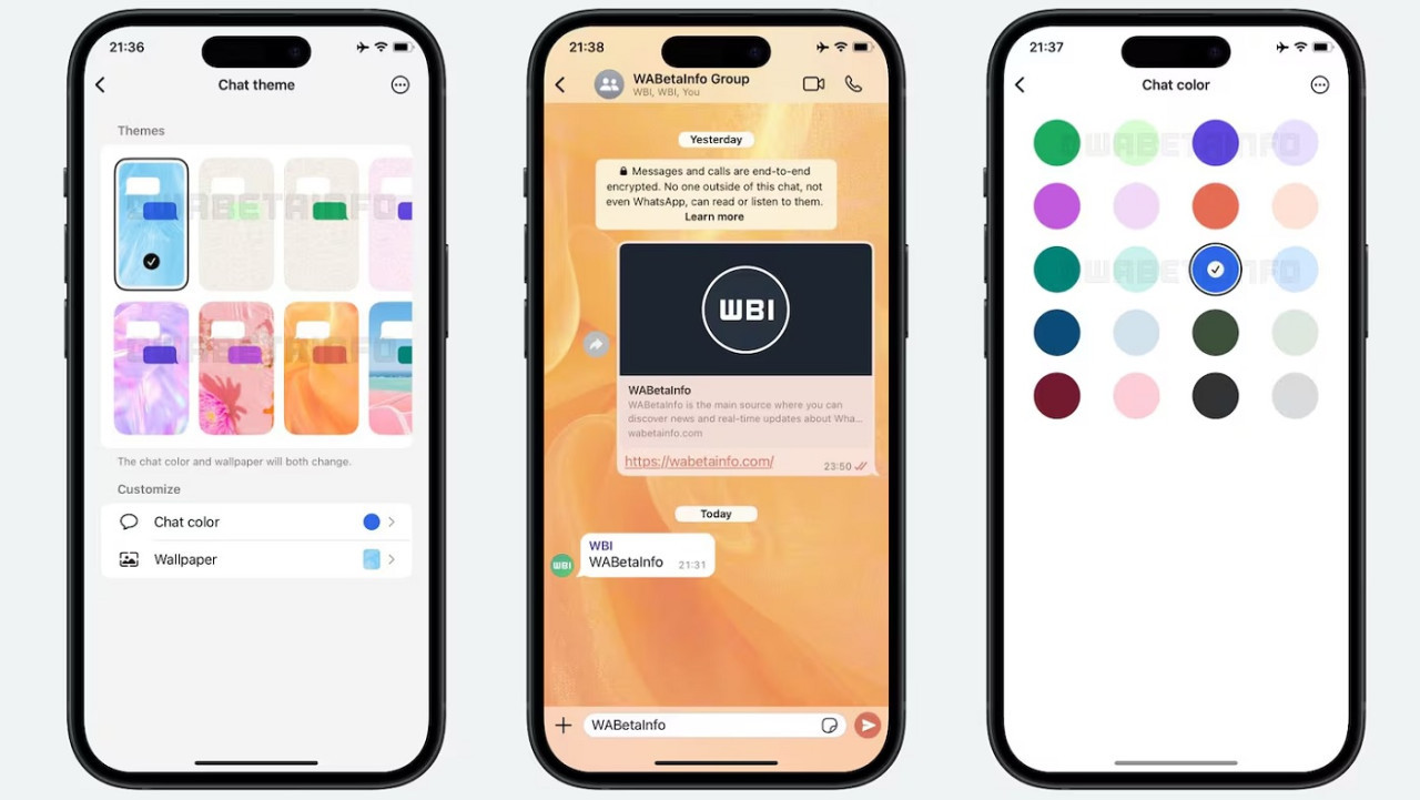 WhatsApp podrá personalizarse con temas y colores. Foto: Gentileza WABetaInfo.