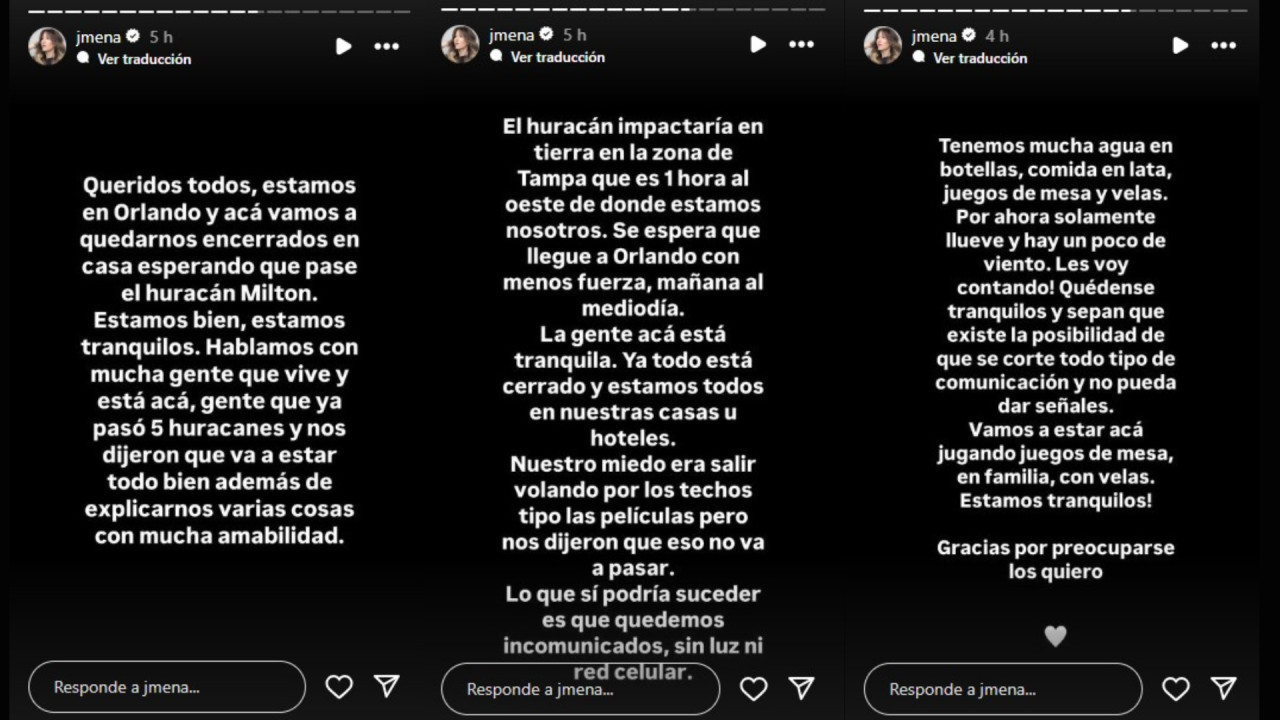 El posteo de Jimena Barón desde Orlando. Foto: Instagram