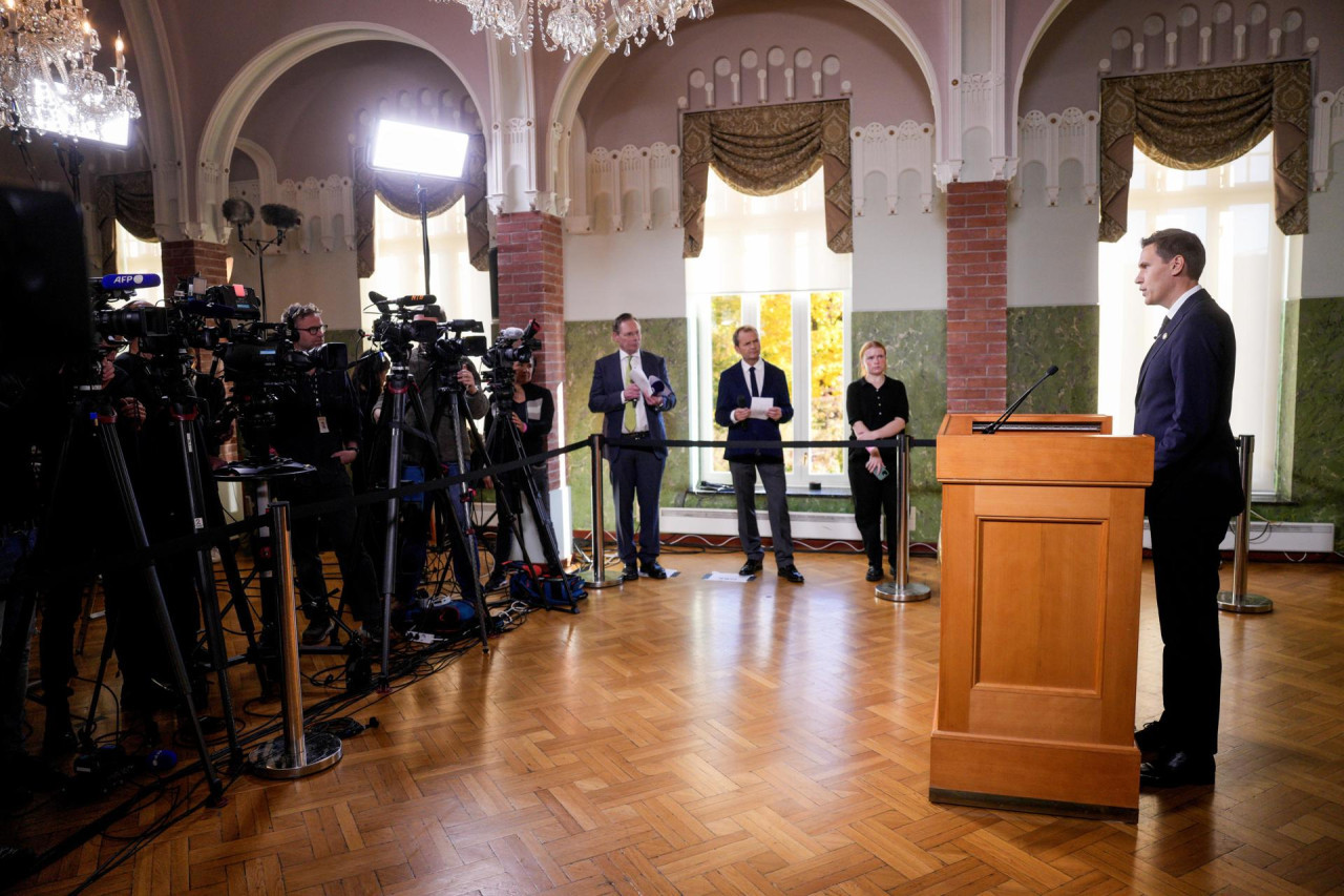 Anuncio del ganador del Nobel de la Paz 2024. Foto: EFE.