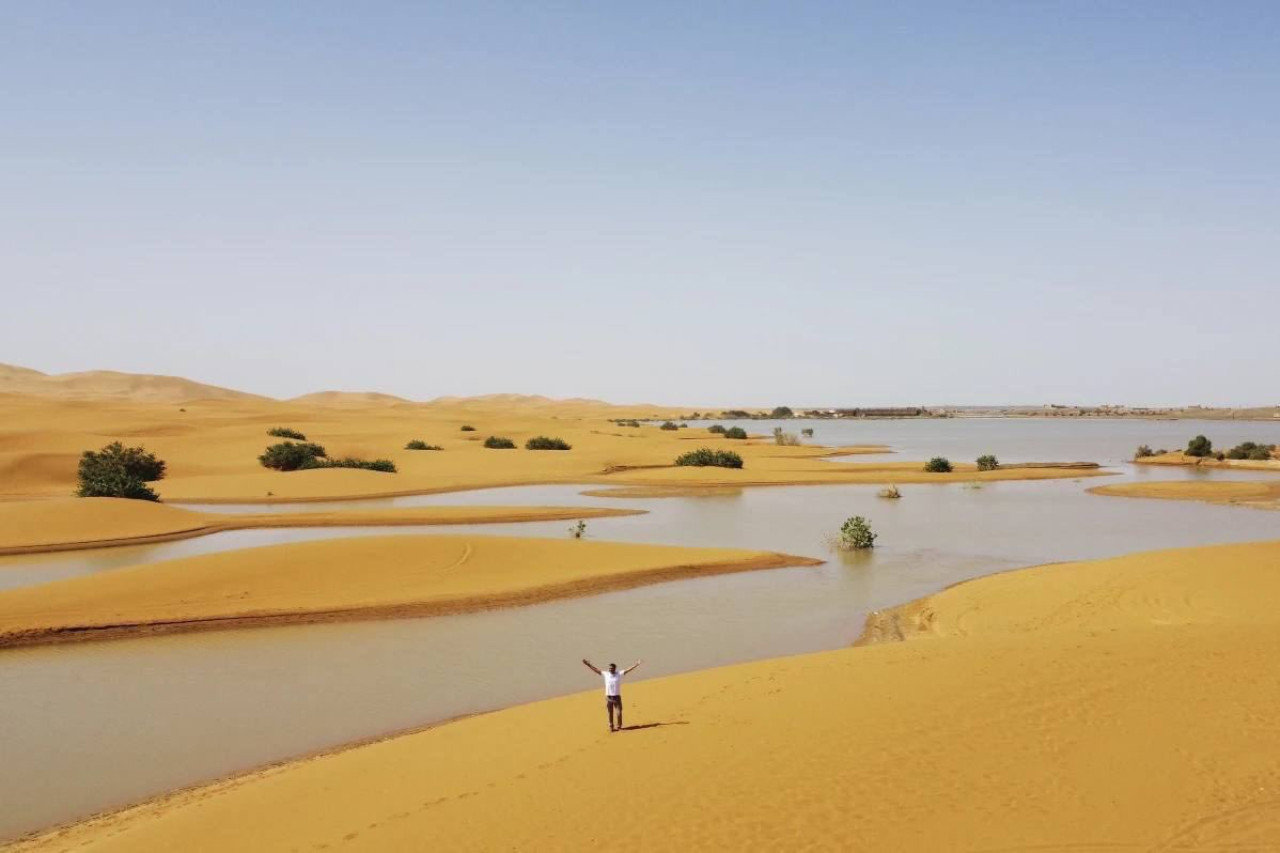 Inundación histórica en el Sahara. Foto: X @Ravi4Bharat