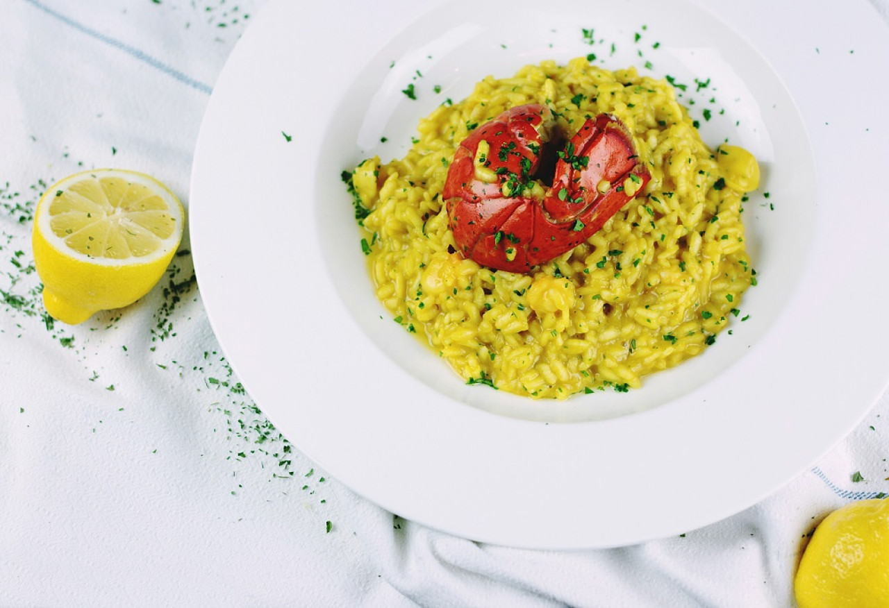 Risotto, comida. Foto: Unsplash.