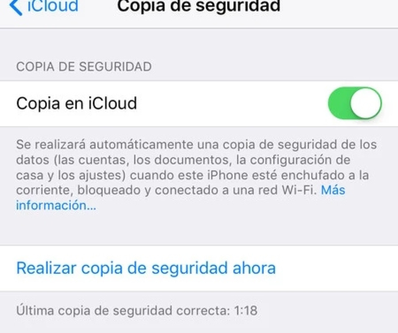 Copia de seguridad de Iphone. Fuente: X