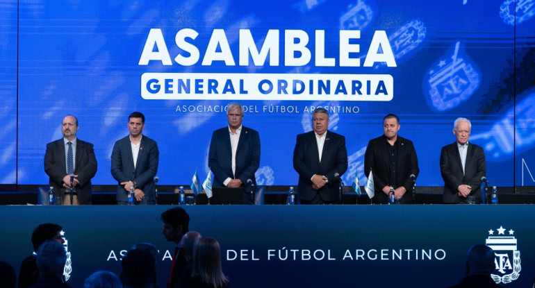 Asamblea de AFA para la reelección de Claudio Chiqui Tapia. Foto: @agdws.