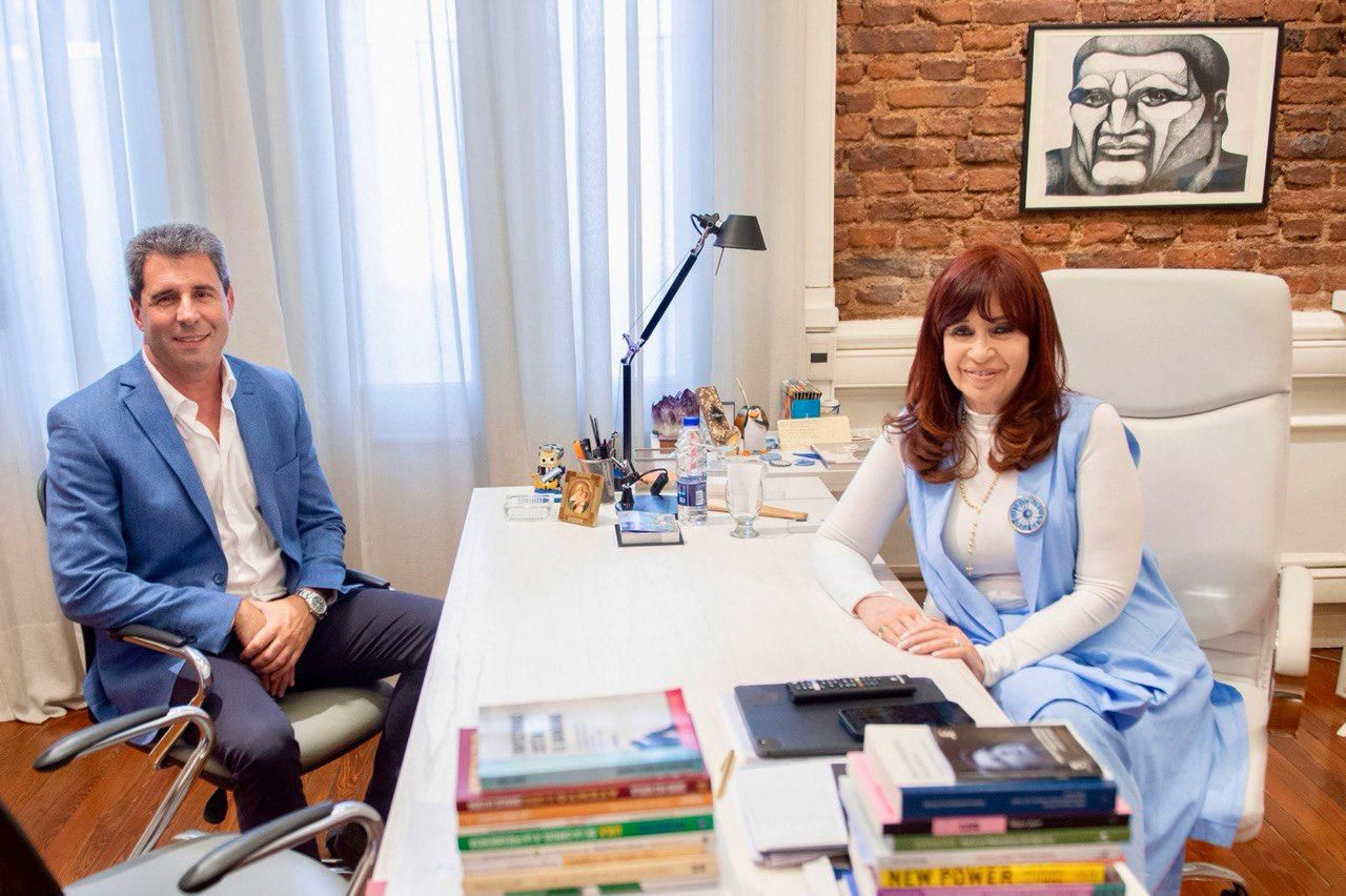 Cristina Kirchner junto a Sergio Uñac.