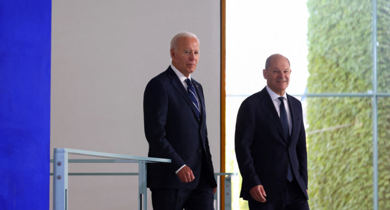 Joe Biden y Olaf Scholz. Foto: Reuters.