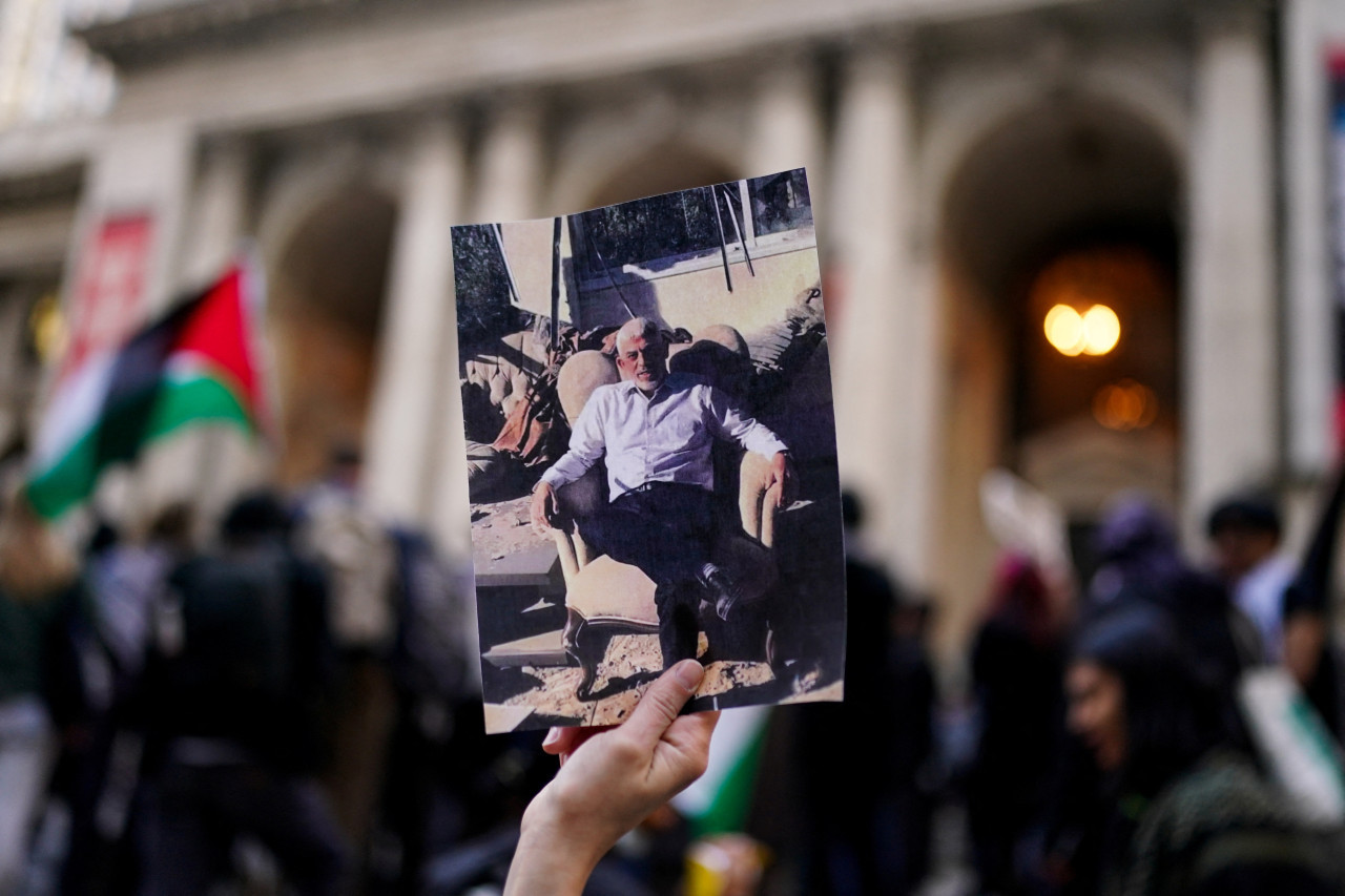 Homenajes a Yahya Sinwar en Palestina. Foto: Reuters