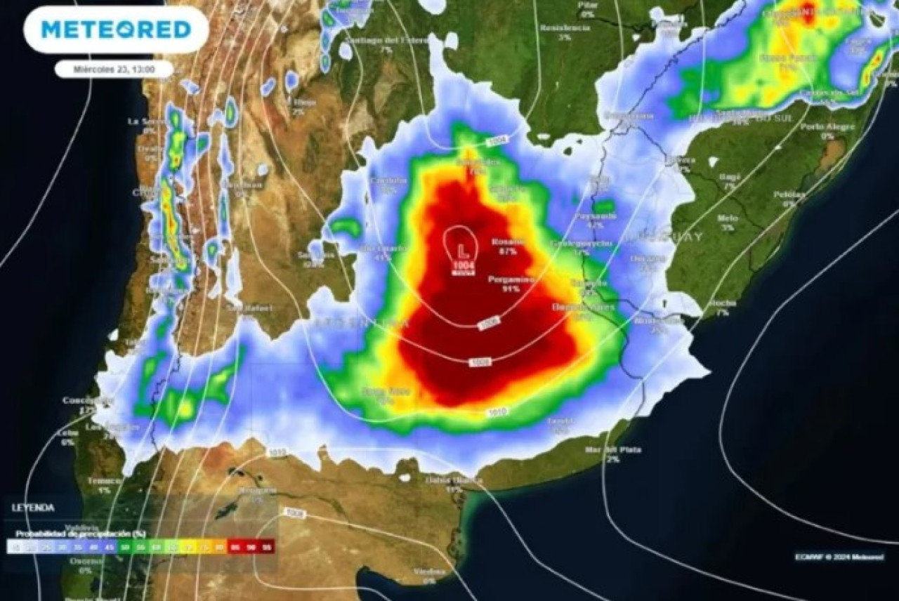 Alerta meteorológica por ciclogénesis. Foto: Meteored