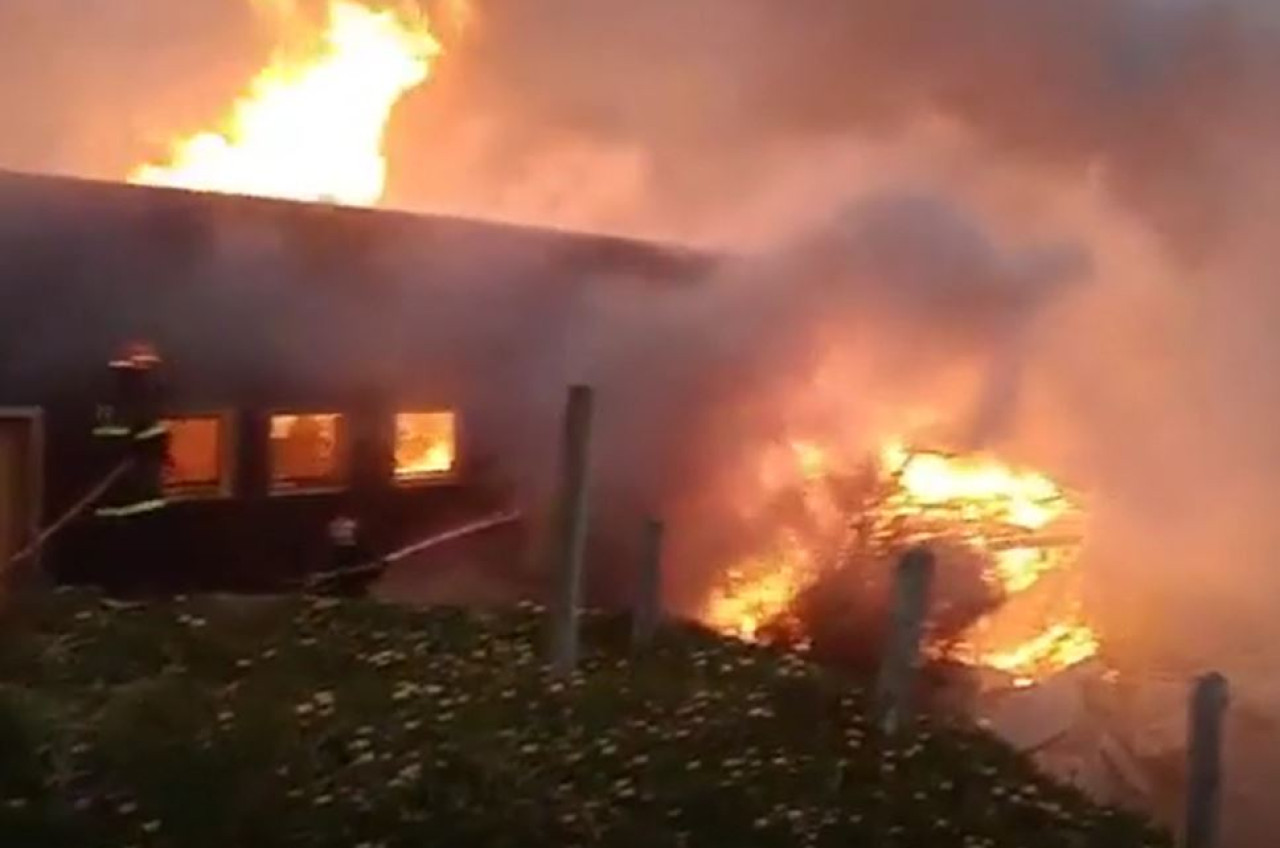 Incendio en un restaurante de Mar del Plata. Foto: captura de video.