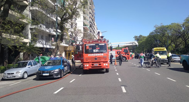 Incendio en Palermo. Fuente: X