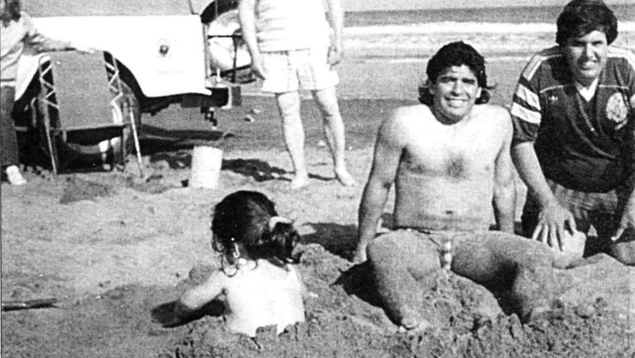 Maradona durante su estadía en Marisol. Foto: familia Maradona