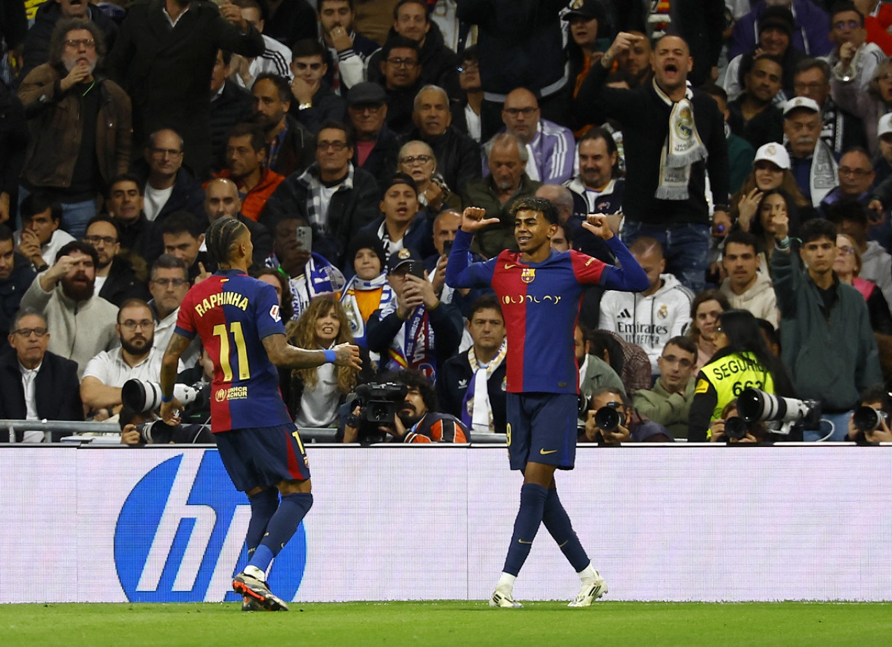 Lamine Yamal, víctima de racismo en Real Madrid-Barcelona. Foto: Reuters.