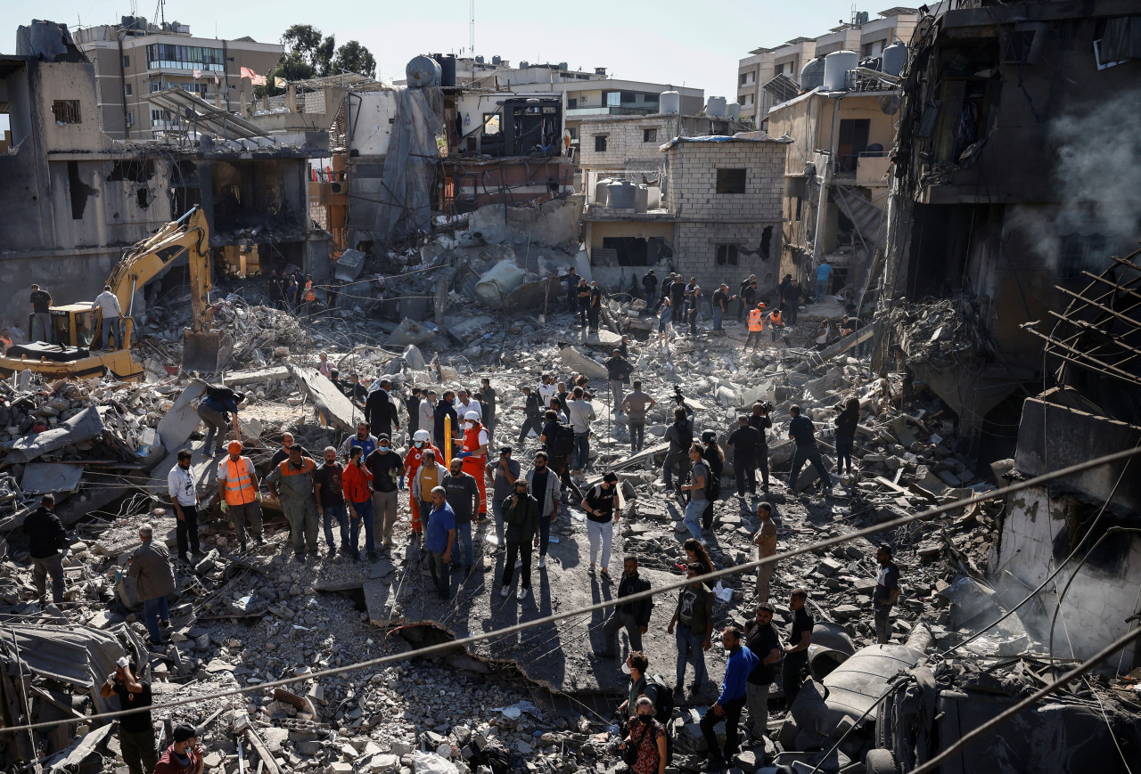 Destrozos en Líbano tras ataques israelíes. Foto: Reuters.